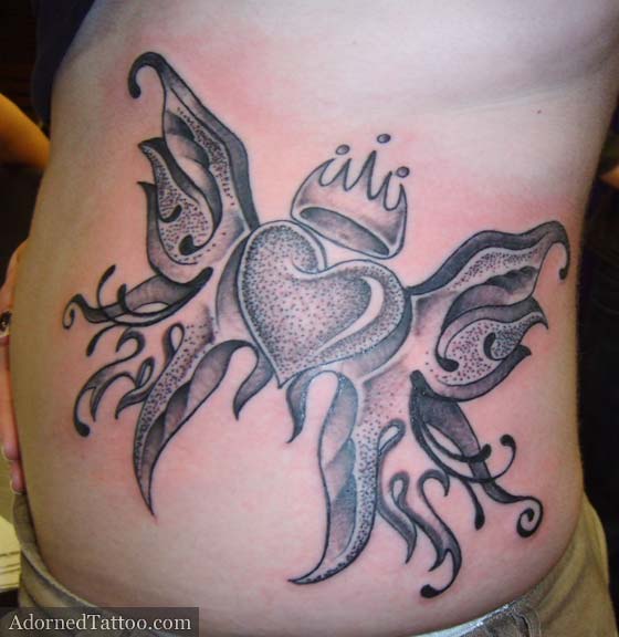 Heart with crown and wings tattoo heart with crown and wings waist tattoo