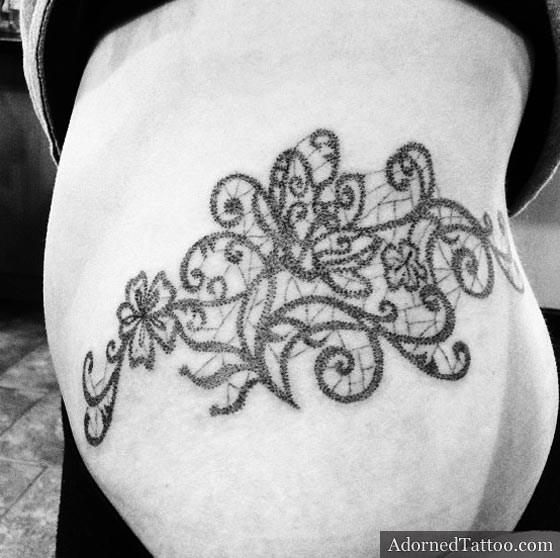 Lace inspired waist tattoo lace inspired tattoo Tattoo by Neko