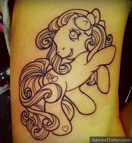 my little pony thigh tattoo
