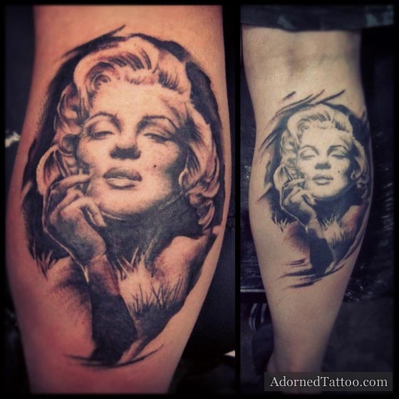 Marilyn Monroe portrait tattoo
