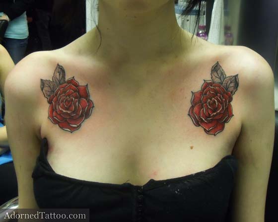 Traditional rose tattoos traditional rose tattoos on collar