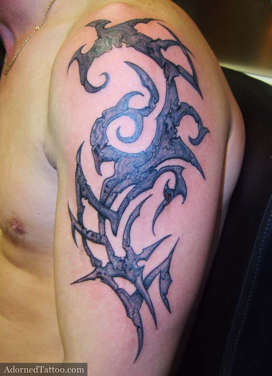 Rusty spiky tribal upper arm tattoo rusty spiky tribal upper arm tattoo