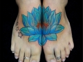 lotus flower foot tattoo by Alex