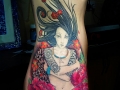 Japanese woman tattoo by Alex