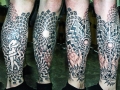mandala leg tattoo by Alex