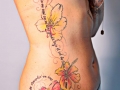 waist and hip flower tattoo by Alex