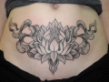 Oriental stomach tattoo by Alex