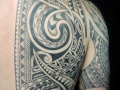 Polynesian back tattoo by Alex