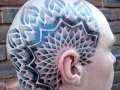 dotwork mandala head tattoo by Alex