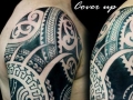 Polynesian half sleeve tattoo by Alex