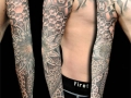 geometric sleeve tattoo by Alex