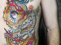 Japanese dragon chest tattoo by Alex